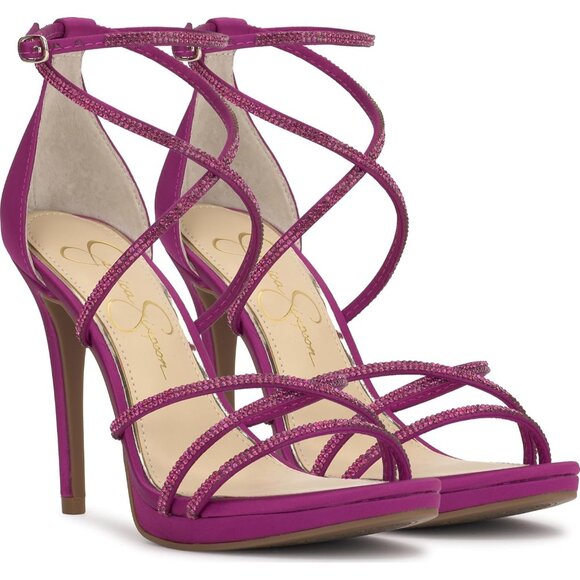 Jessica Simpson Womens Textile Mulberry Open Toes Ankle Strappy Dress Sandal - Picture 7 of 7